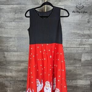 Amzbrly Sleeveless Santa Print Christmas Dress Size XL